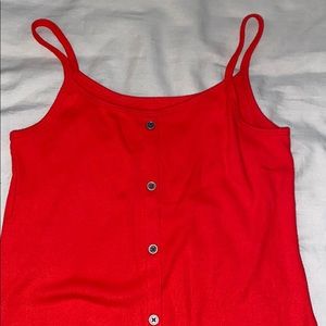 Red abercrombie kids cropped tank